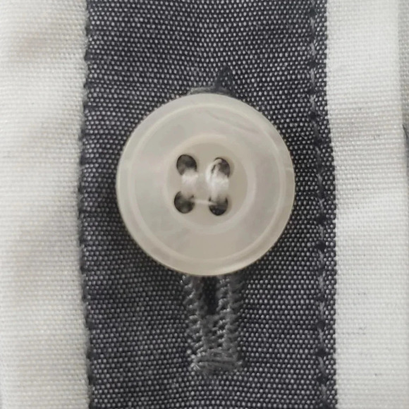 Tiger  of Sweden Gray/White Striped Mens Cotton Long Sleeved Shirt Size 42 - Picture 3 of 5